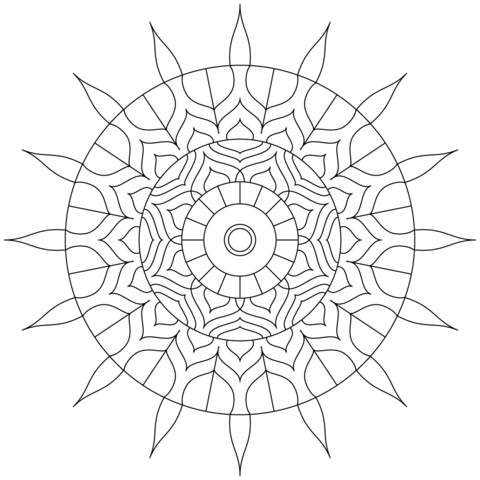 Hindu Mandala Coloring Page